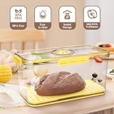 Bread Box for Kitchen Countertop with Bread Slicer, Time Recording Bread Storage Container with Lid Airtight, Bread Box Container with Vacuum Pump, Bread Bin for Homemade Bread, Bagel, Toast (YELLOW) - Image 7