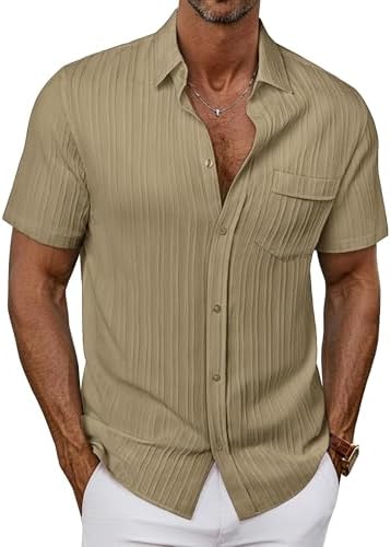 Mens Wave Stripe Cardigan Cardigan Shirt Plaid Formal Shirts for ...