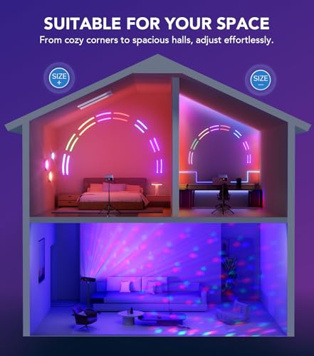 Ehaho Disco Lights with Bluetooth App Control LA500 | 3D DIY Animation Party Dj Lights | Custom Editing of Patterns & Text | Strobe Stage Lighting with DMX512 for Parties Nightclub Live Show Halloween