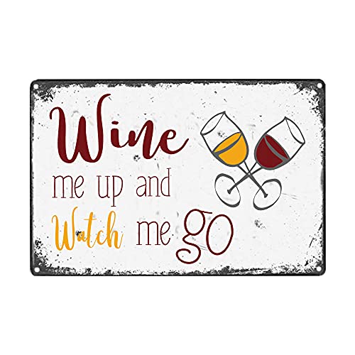 COCAINK Wine Me Up and Watch Me Go metalen bord, hangende kunst aan de muur, woondecoratie café pub winkel muurkunst