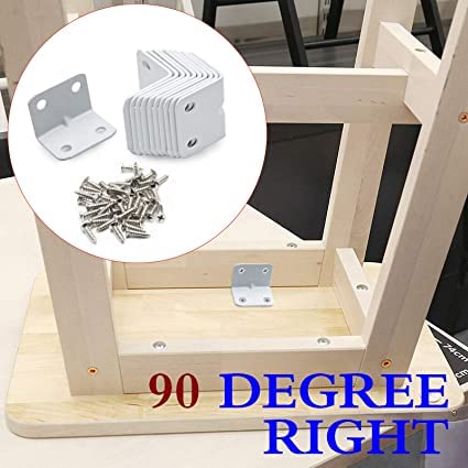 Image of Rpi shop - 4 Pcs Heavy Duty Corner L Angle Bracket, 1.5 Inch X 1 Inch (38mm X 25mm) Corner Braces with Screws, Powder Coated 90 Degree Joint L Shape Bracket for DIY Projects, Furniture, etc