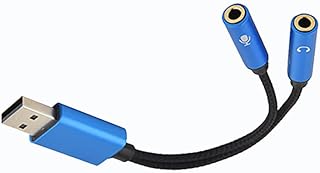 USB Sound Card, USB to Audio Jack, USB-A to 3.5mm Female TRS Headphone and Microphone Jack, External Stereo Sound Card for PS4, PS5, PC, Mac, Laptop, Desktops, Headphone and More（5.8INCH