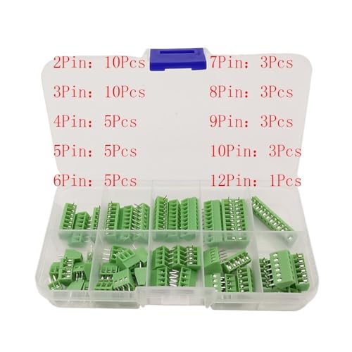 Conector de bloque de terminales de tornillo KF128 paso 2.54mm en caja para PCB Mini KF-128 Kit 1