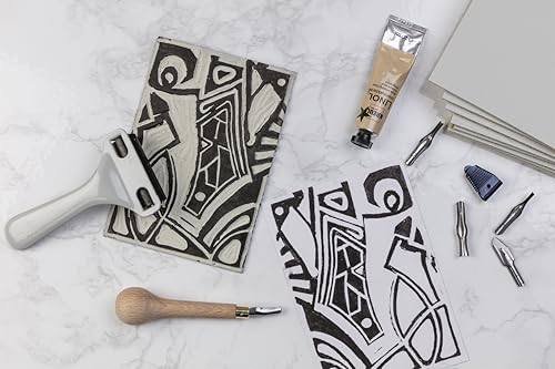 Coffret linogravure Brause 892B avec manche gouges rouleau et encre