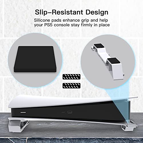 Nexigo 1522WHT Ps5 Accessories Horizontal Stand, [Minimalist Design], Ps5 Base Stand, Compatible With Playstation 5 Disc & Digital Editions thumb #4