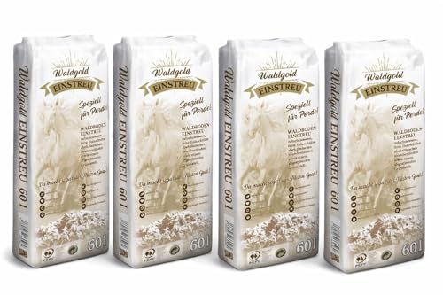 HORSEDREAM Waldgold Waldboden-Einstreu für Pferde 4 Säcke 240 L staubarm & kompostierbar