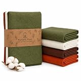 Waldena Home Küchentücher 100% Baumwolle | Set Waffelstruktur Geschirrtücher (Herbstwald) | Mittelgroße Spül- & Trockentücher | Saugfähig & Pflegeleicht | Oeko-TEX® Zertifiziert
