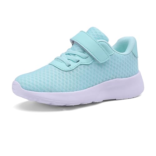 Kids Sneakers Breathable Mesh Sports Shoes with Flat Thick Bottom Lightweight Non Slip Lace up Design for Everyday