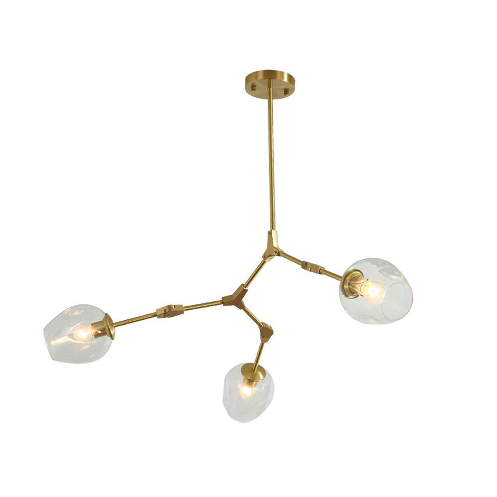 Lustre plafonnier moderne à bulles en verre E27 au design moléculaire 3 lumières