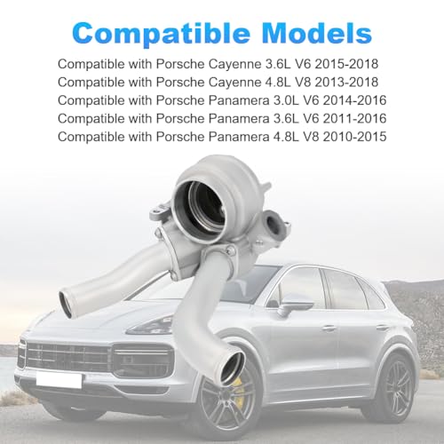 Image of WMPHE Aluminum Engine Coolant Thermostat Housing Compatible with Porsche Cayenne 2013-2018 Porsche Panamera 2010-2016 Replacement for 94810608000 948-106-080-00