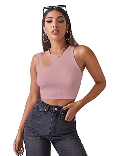 Image of Shasmi Women's Striped Slim Fit Crop, Ribbed, Stylish Tank Top, Soft and Comfy Fabric has Some Stretch