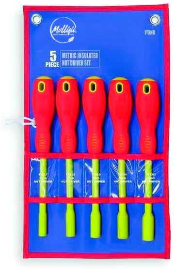 Nut Driver Set, 5 Pieces, Metric, Solid, Ins, 1YXN8-A