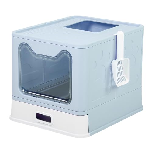 Caja sanitaria para gatos plegable acero inoxidable azul miniatura 4