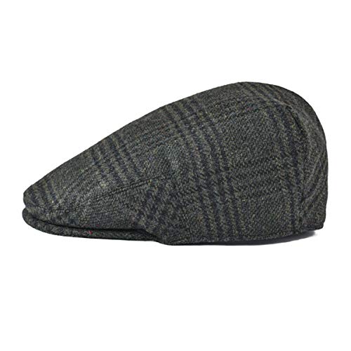 Image of FEINION Men's Wool Tweed Newsboy Ivy Cap Gatsby Golf Flat Hat