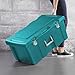 Sterilite Footlocker, Lockable Plastic Utility Storage Container Box, Teal - Heavy-Duty Organizing Containers for Home, Garage, Office, and Basement