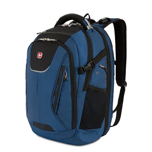 SwissGear Travel Tech Elite Laptop Backpack – Fits Laptops up to 16” – ScanSmart TSA-Friendly Backpack with USB Port, Shoe Compartment & Organizer Pockets – Blue/Black by SwissGear - Used condition - US$83.59