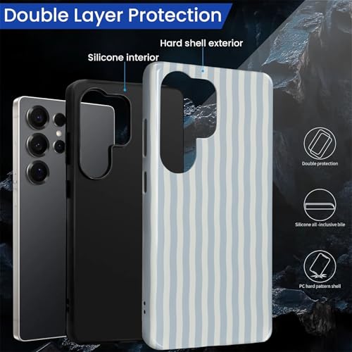 Coque Samsung S25 Ultra HL2 hybride rigide à rayures bleues - 2