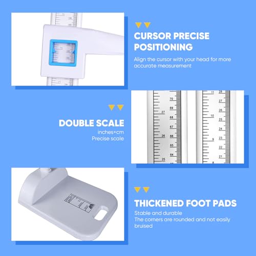 Aeroflexa Höhenmessstab,Höhenmessgerät,Portable Stadiometer, medizinische höhenmesser,Doppelskalenanzeige messlatte 8-82 Zoll/20-210 cm,geeignet für Kinder,Erwachsene,Arztpraxen,Zuhause,Fitnessstudios