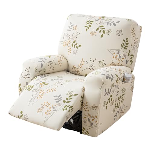 Image of Eco-Ancheng Recliner Slipcovers 4-Pieces Lazyboy Recliner Covers Recliner Couch Covers Recliner Chair Cover Non Slip Reclining Slipcovers with Storage Pockets Furniture Protector for Living Room,15
