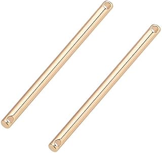 BENECREAT 20PCS 18K Gold Plated Bar Link Connectors 35x2mm Brass Links Connectors Pendant Charms for Bracelet Necklace Jewelry Making, Hole: 1mm