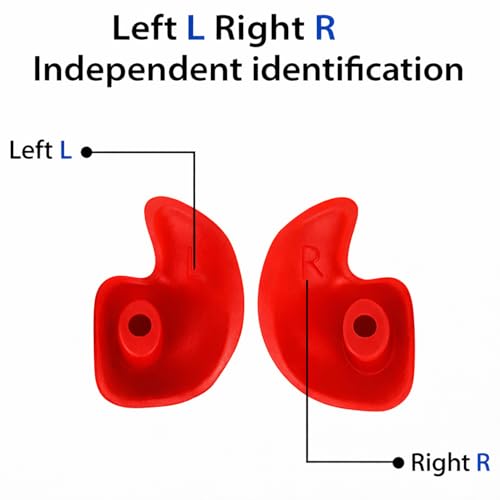 Image of James HealthPlus 1 Pair Earplugs Waterproof Soft Silicone Portable Ear Plugs for Water Sports Swimming with Storage Box (Red)