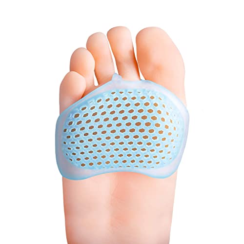 Bukihome Fußpads Silikon, 8 STÜCKE Gel Vorfußpolster für Frauen und Männer, Fußpolster, Fußballen Metatarsal, Morton Neurom Einlagen für - Kallus, Mittelfußschmerzen (Blau) Cover