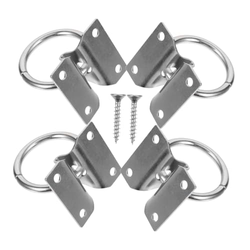 Anneome Horse Safety Tie Ring Kit 4pcs Cross Tie Ring for Horses Metal Horse Tie Ring Secure Fastening Mechanism