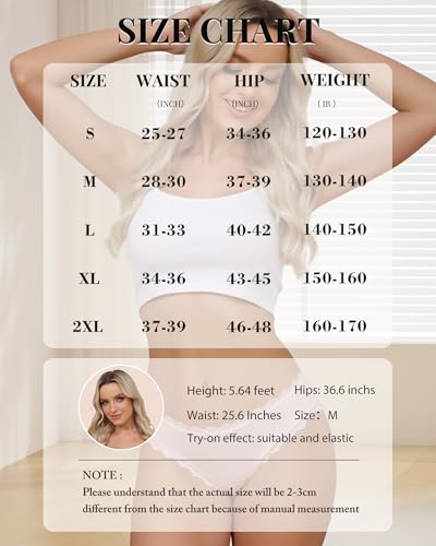 Image of Aijolen Women's Cotton Bikini Underwear Soft Low Waist Panties Cheeky Lace Underpants S-XXL