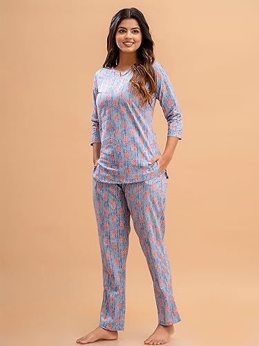 Image of feranoid Women Full Sleeves Cotton Nightsuits