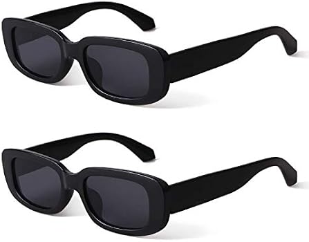 BUTABY Rectangle Sunglasses for Women Retro Driving Glasses 90's