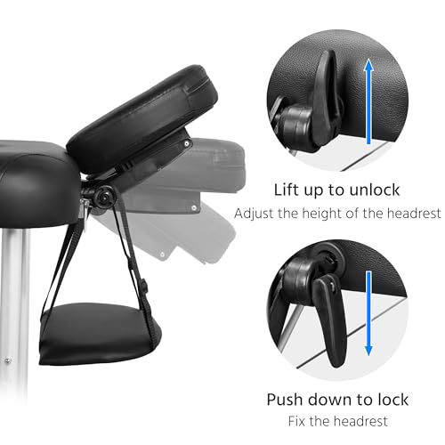 Yaheetech Massage Tables Portable Tattoo Table Adjustable Lash Bed Aluminium 3 Folding Spa Bed with Non-Woven Bag 24 inch Wide Black by Yaheetech - Image 3