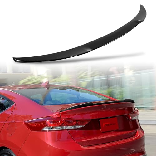 Fanower Rear Spoiler Wing Compatible with 2017-2018 for Hyundai Elantra Sedan Eco/GL/GLS/L/LE/Limited/SE/Sport 2018 for Hyundai Elantra Sedan GL SE/SEL Gloss Black Rear Trunk Spoiler