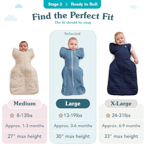 Image of Love to Dream Swaddle Up Transition Swaddle, 1.0 TOG, Patented Zip-Off Wings, Gently Help Baby Transition from Being Swaddled to Arms Free When Showing Signs of Rolling. 19-24 lbs, Space Dinos