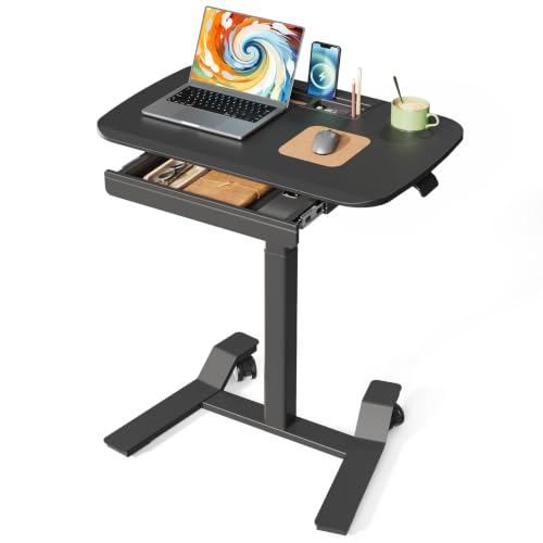Image of JOY worker Mobile Standing Desk Adjustable Height, Rolling Desk with Drawer