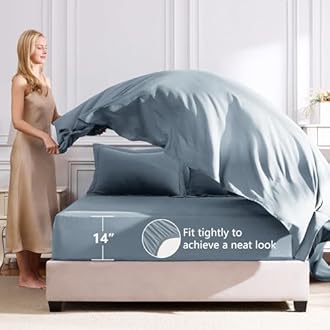 CozyLux Queen Comforter Set Dusty Blue - Bed in a Bag Queen Size 7 Pieces, Luxury Soft Bed Set for All Seasons, Bedding Set with Down Alternative Comforter, Sheets, Pillowcases & Shams, Grayish Blue