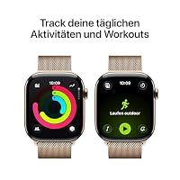 Apple Watch Series 11 GPS + Cellular 46 mm Smartwatch mit Titangehäuse in Gold und Milanaise Armband in Gold (S/M), Schlafindex, Fitnesstracker, Gesundheitsüberwachung, Always-On Display, Wasserschutz – Ansicht 3