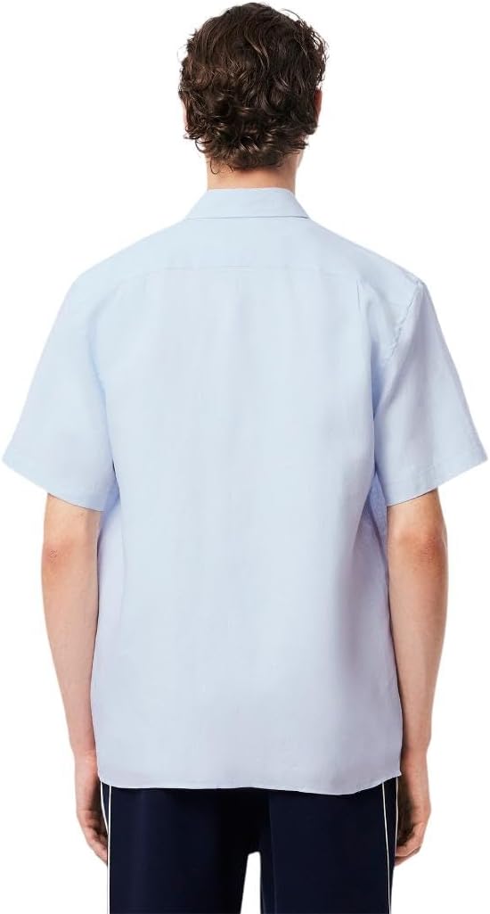 Lacoste Men's Regular Fit Linen Casual Button Down - Image 2