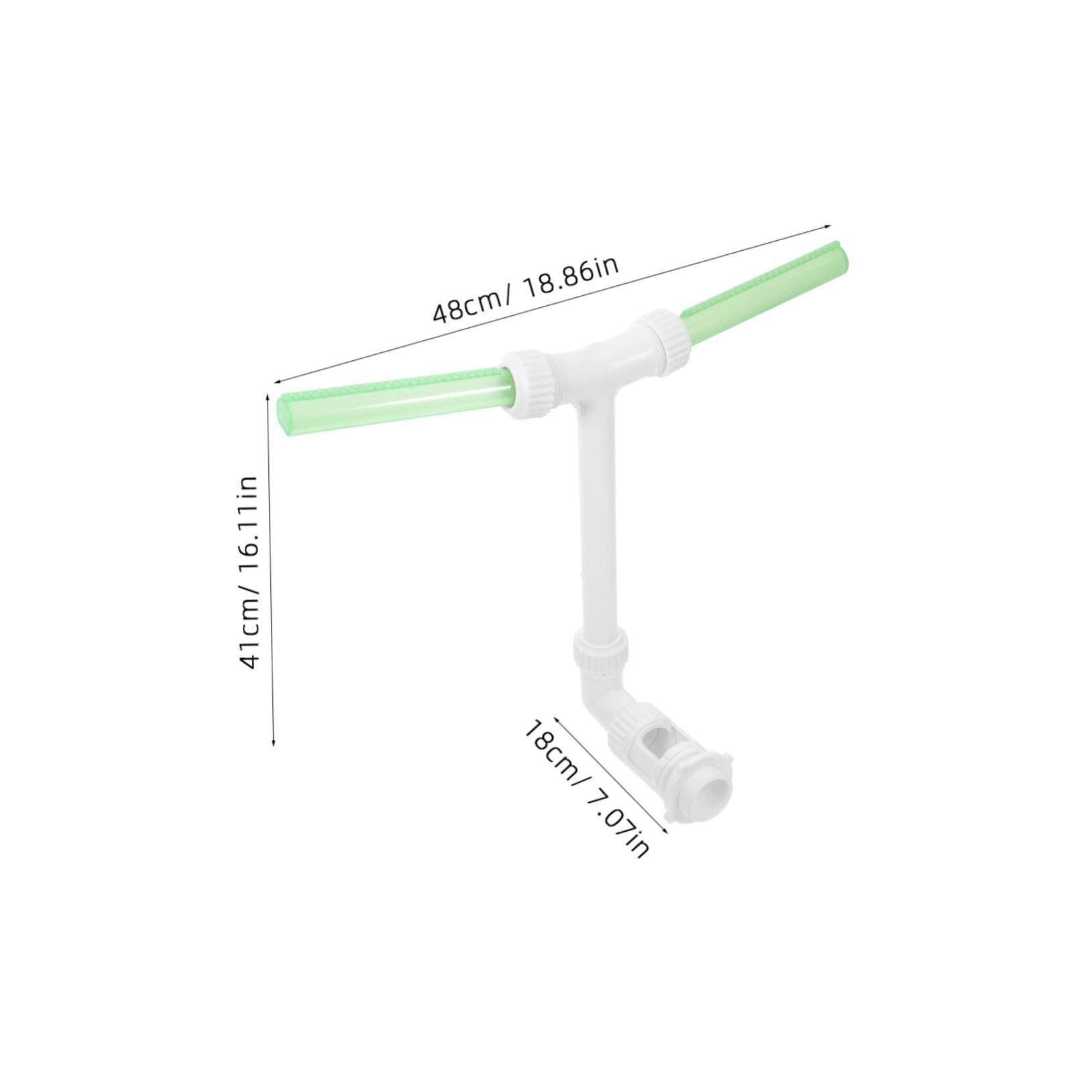 Fuente de Doble Cabeza Plástico Blanco, para Piscina y Estanque