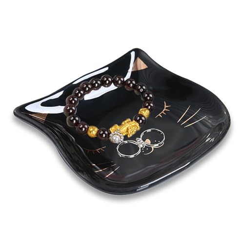 Yiyifor Vaciabolsillos, Bandejas Decorativas,Bandeja de Joyería de Cerámica,Plato de Cerámica para Joyas,Plato de Anillo de CeráMica,para Collar y Pendiente,Decoración de Interiores