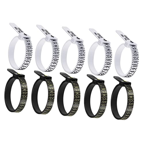 IWOWHERO 10pcs Ring Sizer Measurement Tool Set Ring Gauge for Multiple Rings Lightweight Ring Sizer Measurer Random Style