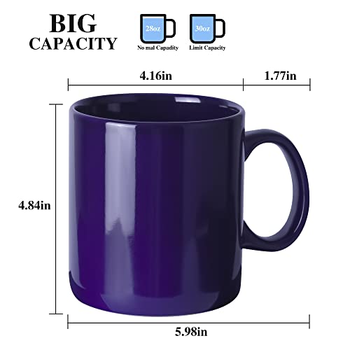 CAILIDE 29oz Extra Large Ceramic Coffee Mug with Handle for Office and Home (Cobalt Blue) - Image 2