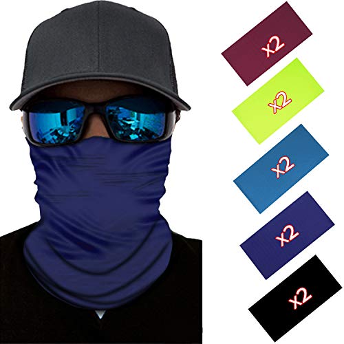 softan Bandana Cara Boca Recubrimiento Diademas transpirables Bufanda Pasamontañas sin costuras para verano al aire libre, color mezclado (10 piezas)