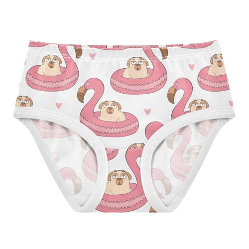Wusikd Flamingo Cute Girls' Underwear Cotton Pug Puppy Girls Briefs Soft Toddler Underwear 6T