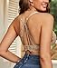 Avidlove Bralettes for Women Lace Bra Wireless Unpadded Bras Racerback Tops Soft Cami Sexy Strappy Everyday Lingerie Khaki