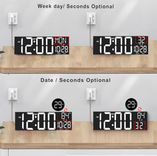 Image of JALL 30 inch Extra Large Digital Wall Clock, Giant LED Display with Remote Control, Digital Clock with Jumbo Numbers, Countdown Timer for Gym, Office, Living Room, Classroom, Home Decor, Warehouse