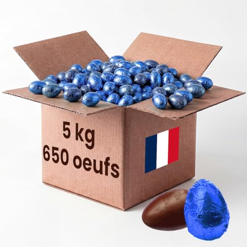 Révillon Oeufs de Pâques Chocolat au Lait et Coeur Cacao, 5 Kg, 650 Pièces, Fabriqué en France