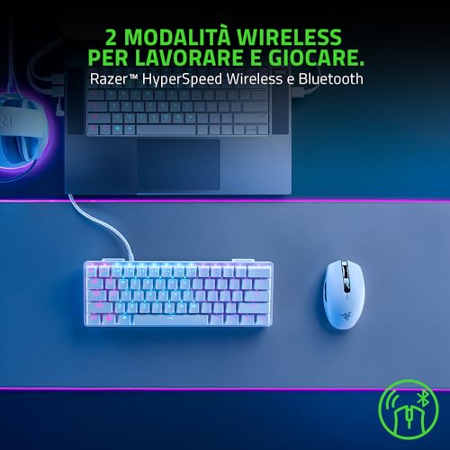 Razer Orochi V2 - Mouse da Gioco Wireless Mobile con Durata Della Batteria Fino a 950 Ore (Design leggero, Bluetooth, Interruttori Meccanici del Mouse di Seconda Generazione) Bianco - Immagine 2