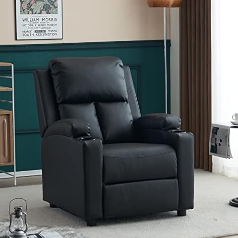 Rainbow Tree Black PU Leather Recliner Chair Cover