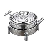 Calentador de alimentos, juego de bufé redondo de acero inoxidable con tapa para catering, fiestas y picnics