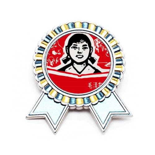 Broche Girl Book Révolution Chinoise Métal Rouge Taille M Badge Vêtement
